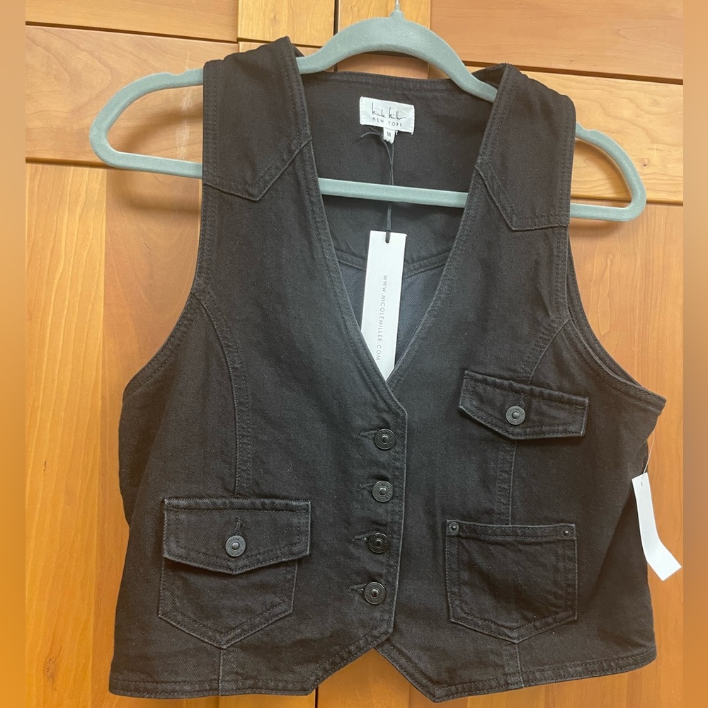 Nicole by Nicole Miller Black Denim Vest